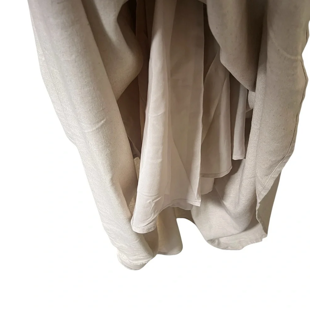 Rachel Zoe tan rayon linen blend smocked v waist spaghetti strap maxi dress - Picture 10 of 13